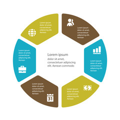 Circular infographic template for cycling diagram, graph, presen