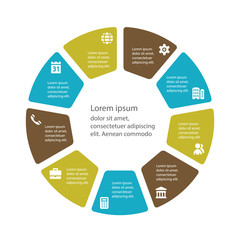 Circular infographic template for cycling diagram, graph, presen