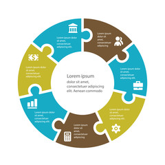 Circular infographic template for cycling diagram, graph, presen