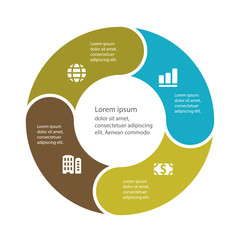 Circular infographic template for cycling diagram, graph, presen
