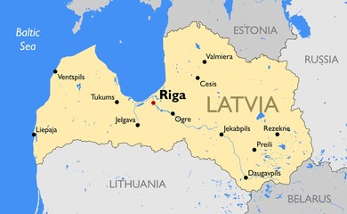 Latvia map - obrazy, fototapety, plakaty