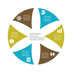 Circular infographic template for cycling diagram, graph, presen