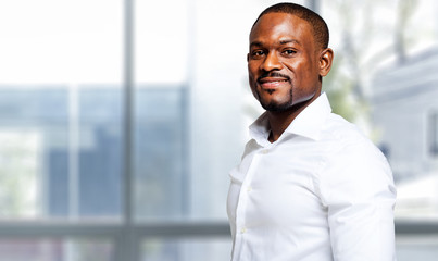 Fototapeta premium Confident african businessman in his office