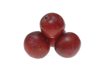 plums isolated on white background