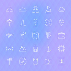 Line Travel Icons Set
