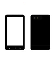 black smart phone isolated