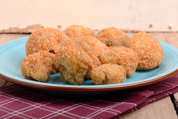 meat chop on blue plate