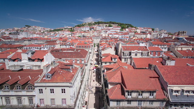 View from the Elevador de Santa Justa to the old part of Lisbon
