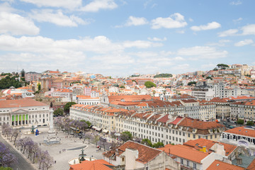 Fototapeta na wymiar Rossio Square (Praca do Rossio) in Lisbon