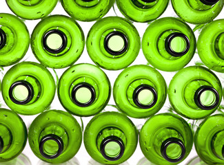 Empty glass bottles