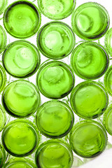 Bottoms of empty glass bottles