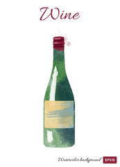 Watercolor vector wine background