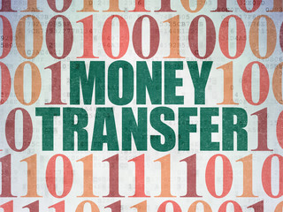 Finance concept: Money Transfer on digital background
