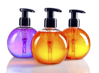 different color cosmetic bottles