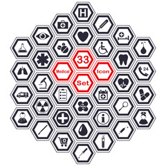 Set of polygon medical icons