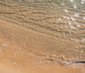 transparent sea waves and sand