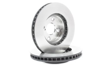 two ventilated discs on a white background