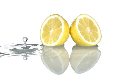 Lemon with water drop