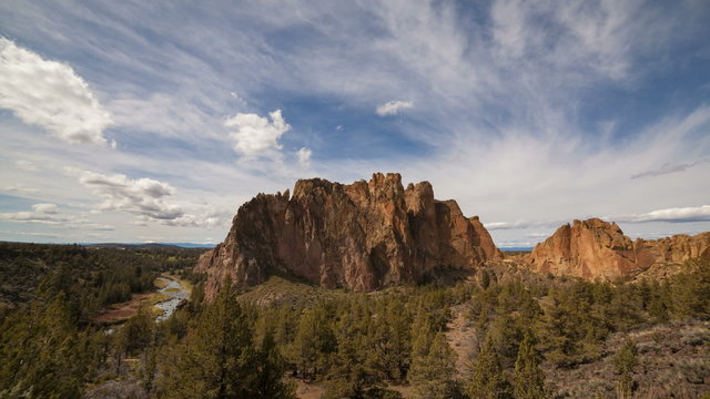Time Lapse of Clouds Over Smith Rock in Central Oregon