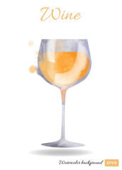 Watercolor vector wine background