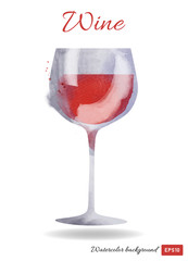 Watercolor vector wine background