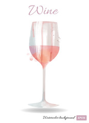 Watercolor vector wine background