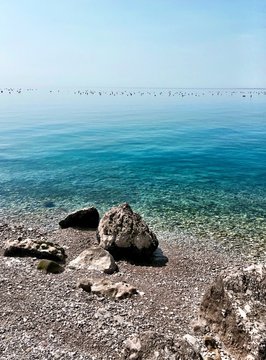 A sunny day in a Stunning Naturist Beach in Trieste Italy