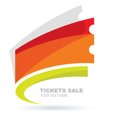 Abstract colorful ticket illustration background. Vector logo de