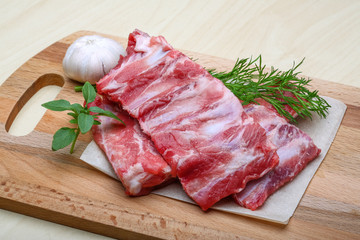 Raw pork ribs