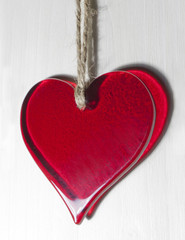 Beautiful Single Glass Red Heart.