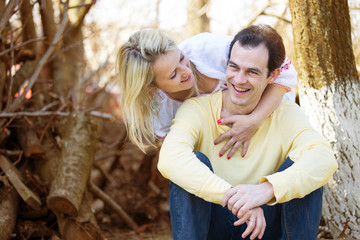 Smiling man and woman