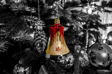 Weihnachtsschmuck rot-gold schwarz-weiss - 81639207