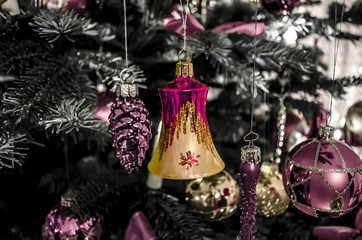 Weihnachtsschmuck rot-gold pink pastell - 81639209