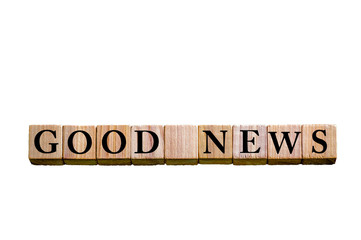 Message GOOD NEWS isolated on white background