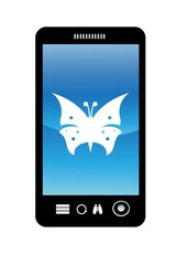 Papillon dans un téléphone mobile