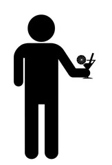 Homme un cocktail à la main