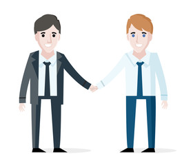 dos oficinistas cerrando un acuerdo con sus manos