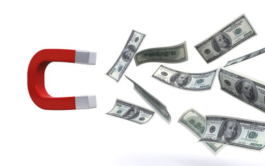 magnet attracting money