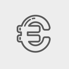 Euro Symbol thin line icon