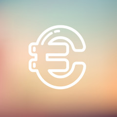 Euro Symbol thin line icon