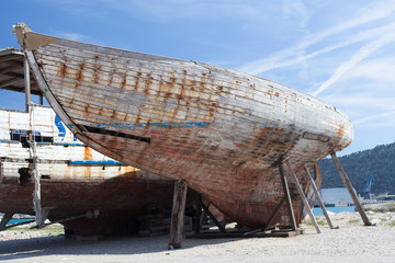 Remains of the old wooden ship