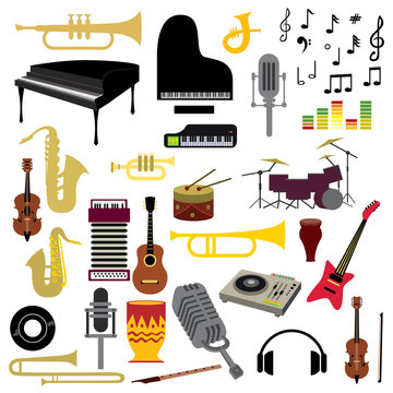 Music Instrument Icon Collection (Vector Art)