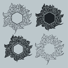 hexagon with a floral pattern