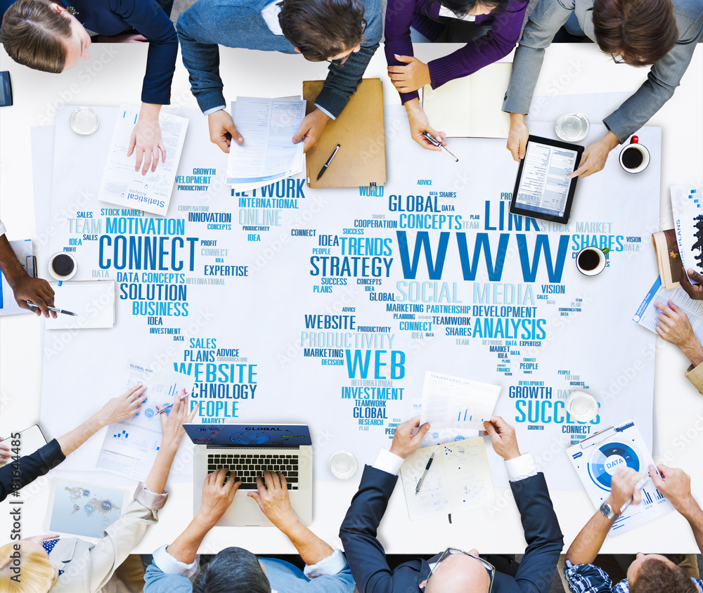 Poster www networking internet technology connection concept
