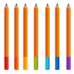 Изолированный Цветной Карандаш Рисовать Радуга