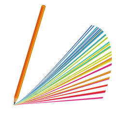 Изолированный Цветной Карандаш Рисовать Радуга