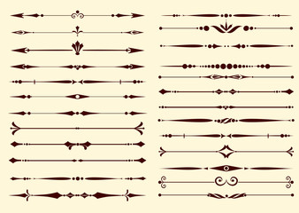 Set of  calligraphic elements for editable and design