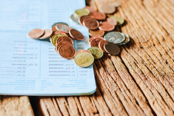 Thai money bath and Saving Account Passbook
