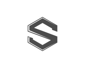 S hexagon logo icon template 3