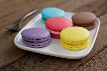 French colorful macarons.